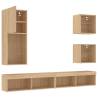 5 Piece TV Wall Units with LED in Sonoma Oak | Hipomarket