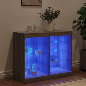 Modern Sideboard with LED Lights - Grey Sonoma 81x37x67 cm