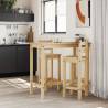 Rustic Bar Chairs - 2 pcs Solid Pine Wood | HipoMarket UK