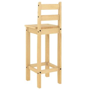 Rustic Bar Chairs - 2 pcs Solid Pine Wood | HipoMarket UK