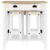 3 Piece Bar Set - White Solid Wood Pine for Stylish Seating