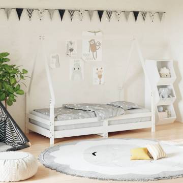 Kids Bed Frame White 80x160 cm - Solid Wood Pine for Sale