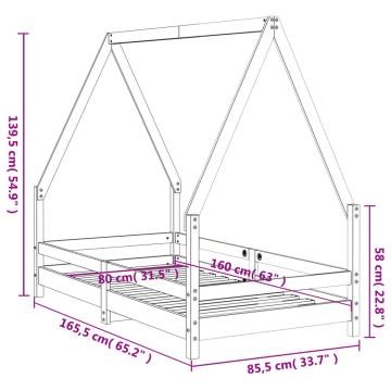 Kids Bed Frame White 80x160 cm - Solid Wood Pine for Sale