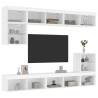 8 Piece TV Wall Units with LED White Engineered Wood Colour white Quantity in Package 1 