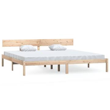 Solid Wood Pine Bed Frame 200x200 cm - Modern & Sturdy