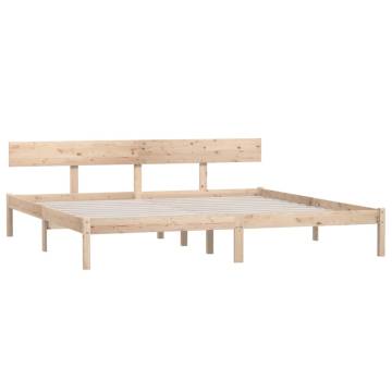 Solid Wood Pine Bed Frame 200x200 cm - Modern & Sturdy