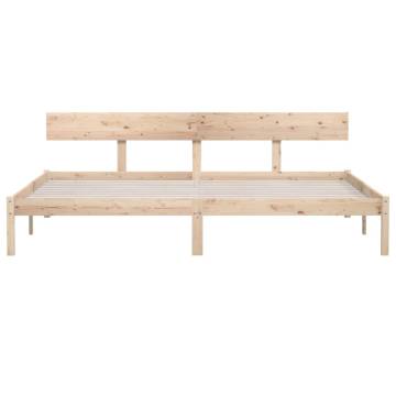 Solid Wood Pine Bed Frame 200x200 cm - Modern & Sturdy