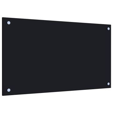 Tempered Glass Kitchen Backsplash 70x40 cm - Black