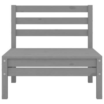 9 Piece Garden Lounge Set - Grey Solid Pinewood