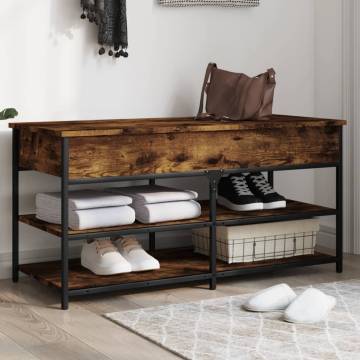 Shoe Bench Smoked Oak - Organize Your Space Stylishly