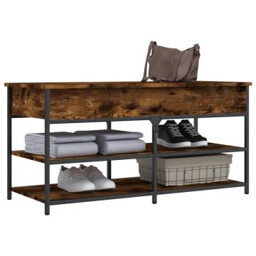 Shoe Bench Smoked Oak - Organize Your Space Stylishly