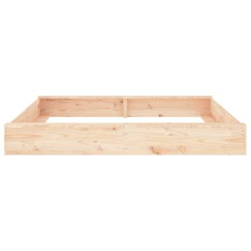 Square Solid Wood Pine Sandbox with Seats for Kids