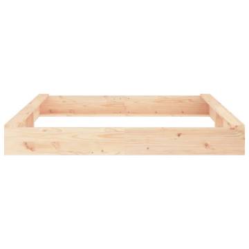 Square Solid Wood Pine Sandbox with Seats for Kids