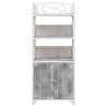 Bathroom Cabinet White & Grey 46x24x116 cm - Stylish Storage