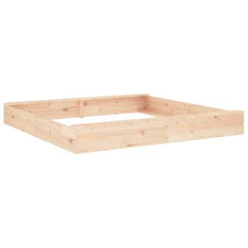 Square Solid Wood Pine Sandbox with Seats for Kids