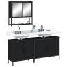 3 Piece Bathroom Furniture Set Black Engineered Wood Colour black Number of 1 Number of Pieces 