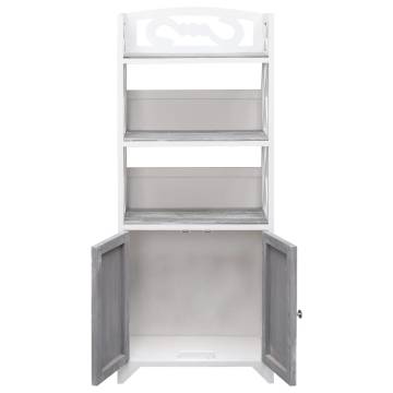 Bathroom Cabinet White & Grey 46x24x116 cm - Stylish Storage