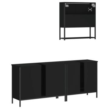 3 Piece Black Bathroom Furniture Set - Stylish & Space-Saving