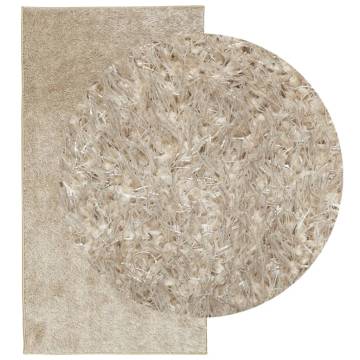 Rug ISTAN High Pile Shiny Look Beige 80x150 cm - Hipomarket