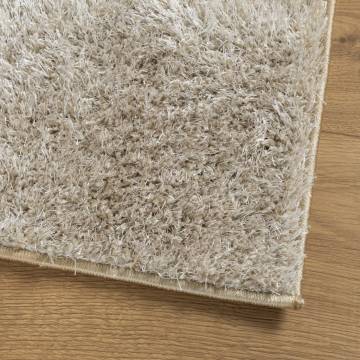 Rug ISTAN High Pile Shiny Look Beige 80x150 cm - Hipomarket