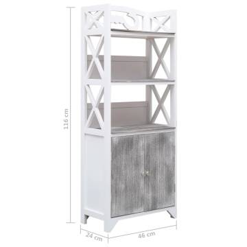 Bathroom Cabinet White & Grey 46x24x116 cm - Stylish Storage