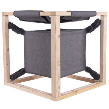 Quapas! Grey Cat Bed with Hammock - Catcube M 54x54x54 cm