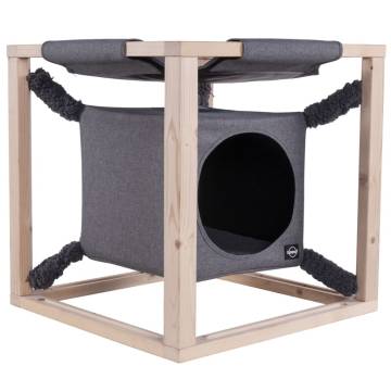 Quapas! Grey Cat Bed with Hammock - Catcube M 54x54x54 cm