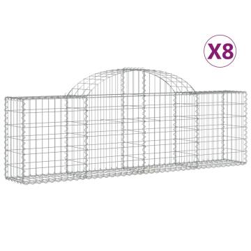 Arched Gabion Baskets - 8 pcs Durable Galvanised Iron