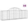 Arched Gabion Baskets - 8 pcs Durable Galvanised Iron