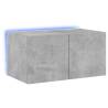 Stylish TV Wall Cabinet with RGB LED Lights - Concrete Grey