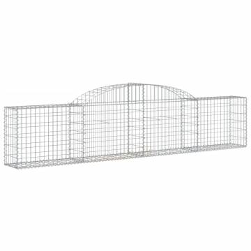 Arched Gabion Baskets - 13 pcs Galvanised Iron | Hipomarket