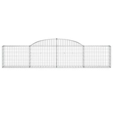 Arched Gabion Baskets - 13 pcs Galvanised Iron | Hipomarket