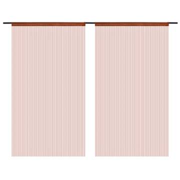 String Curtains 2 pcs 100x250 cm Brown | Hipomarket UK