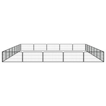 24-Panel Dog Playpen Black - Durable & Safe Exercise Space