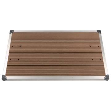 Outdoor Shower Tray WPC Stainless Steel 110x62 cm Brown