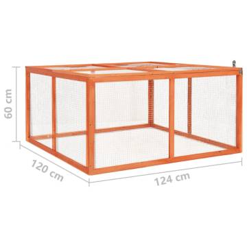 Rabbit Hutch 124x120x60 cm - Durable Firwood Structure