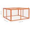 Rabbit Hutch 124x120x60 cm - Durable Firwood Structure