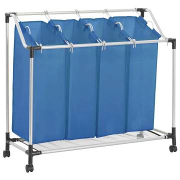 Laundry Sorter with 4 Bags - Blue Steel | HipoMarket