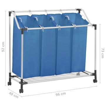 Laundry Sorter with 4 Bags - Blue Steel | HipoMarket