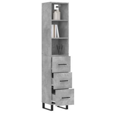 Elegant Highboard Concrete Grey - 34.5x34x180 cm | HipoMarket