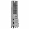 Elegant Highboard Concrete Grey - 34.5x34x180 cm | HipoMarket