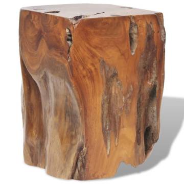 Handmade Solid Teak Wood Stool - Unique Rustic Charm