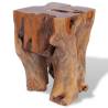 Handmade Solid Teak Wood Stool - Unique Rustic Charm