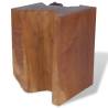 Handmade Solid Teak Wood Stool - Unique Rustic Charm