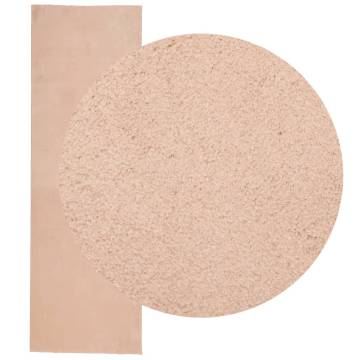 HUARTE Short Pile Soft Washable Rug - Blush 80x250 cm