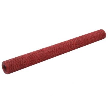 Buy PVC Coated Chicken Wire Fence 25x1.5m - Red