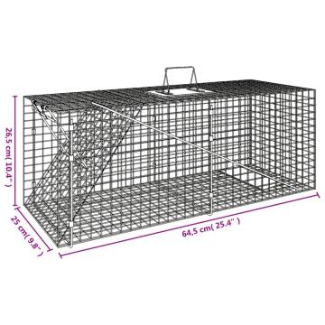 Humane Animal Trap - 64.5x25x26.5cm Galvanised Iron