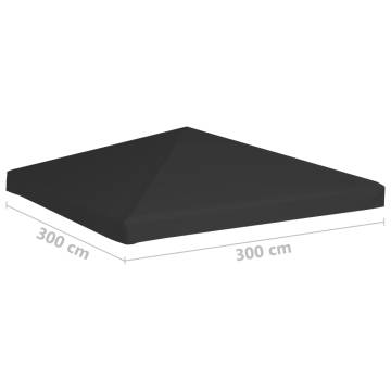 Durable Gazebo Top Cover 3x3m - Black | HipoMarket