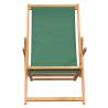 Folding Beach Chair Solid Wood Teak Green - Comfortable & Durable