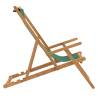 Folding Beach Chair Solid Wood Teak Green - Comfortable & Durable